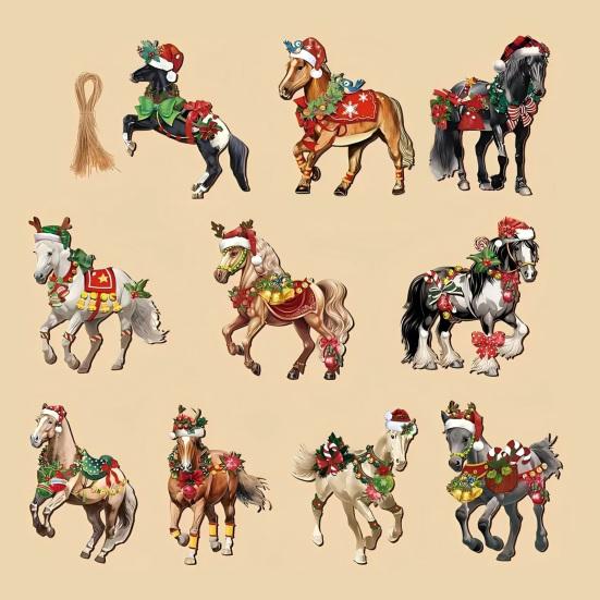 Рождественские лошадки, винтажные деревянные лошадки, елочные игрушки, декор для вечеринки в западном стиле, для рождественской елки, домашний декор