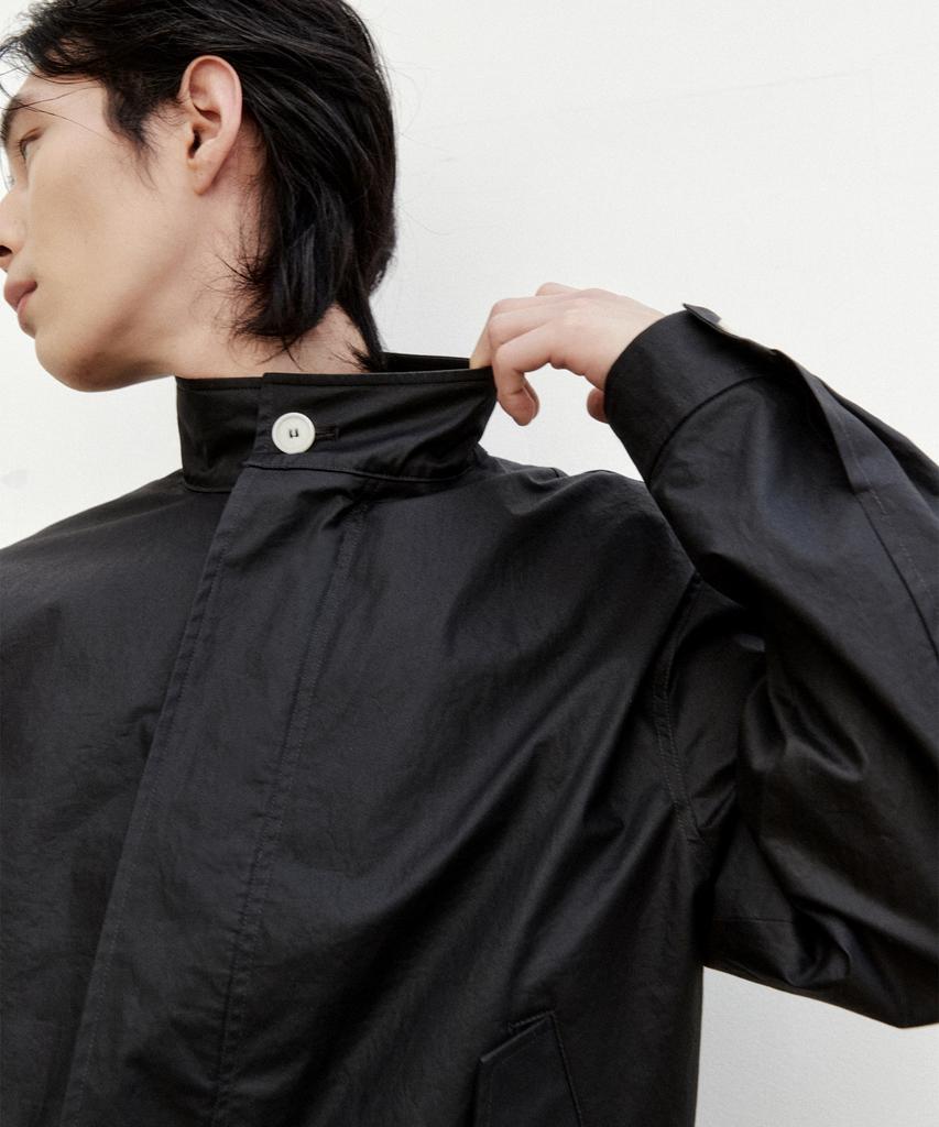 Density Coated Cotton Blouson_Black