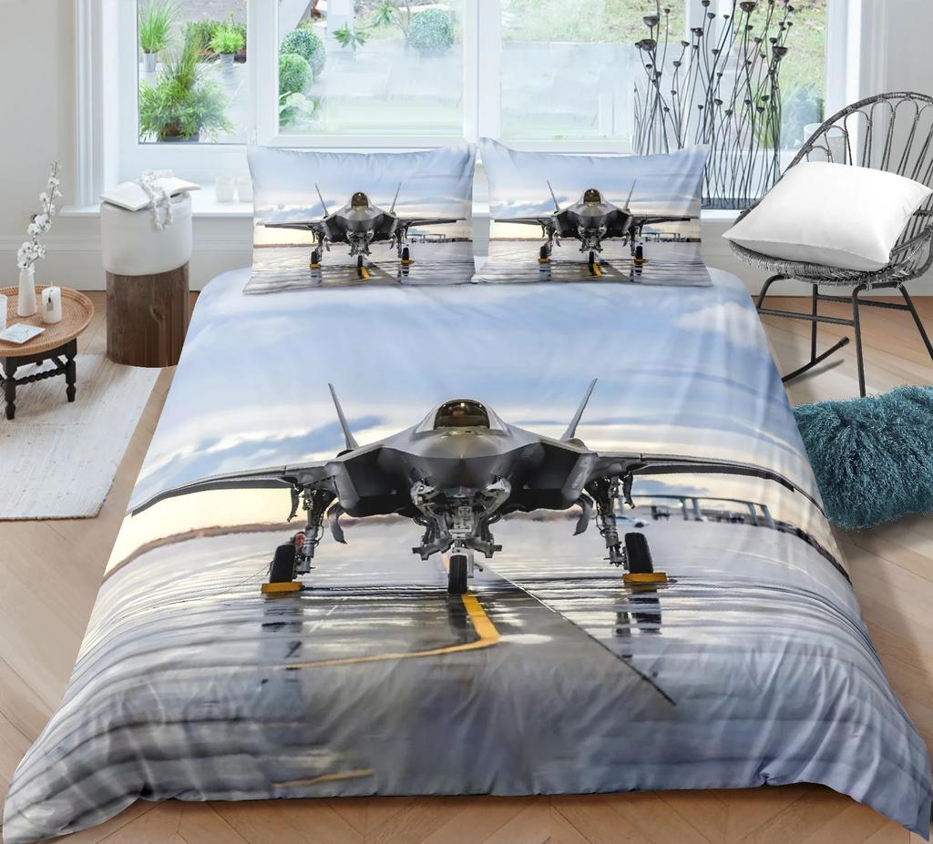 Airplane Fighter Duvet Cover King/Queen Size,flying Fighter Jet Bedding Set for Kids Teens Boys,modern Cool Airplane Quilt Cover