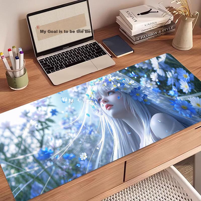 Mouse Pad, Anime Cute Cartoon Desk Mat, Office And Gaming Premium Keyboard Pad, Writing Mat, Dirt-Resistant Washable Quick-Drying 800*300*2mm, Goddess