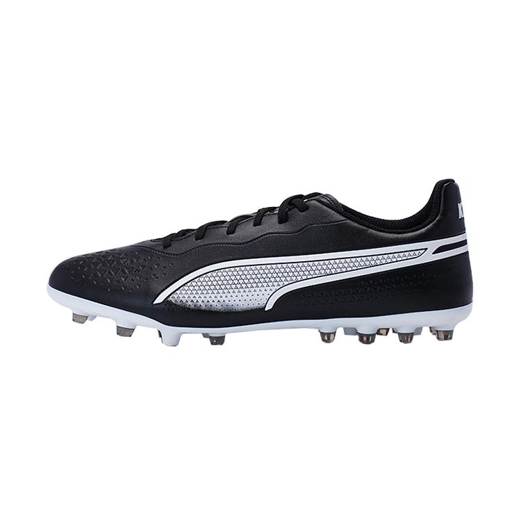 Puma King Match King Round Toe Lace-Up MG (Rubber Short Studs) Artificial Grass Fabric Football Shoes Men Football Shoes Black 107572-01