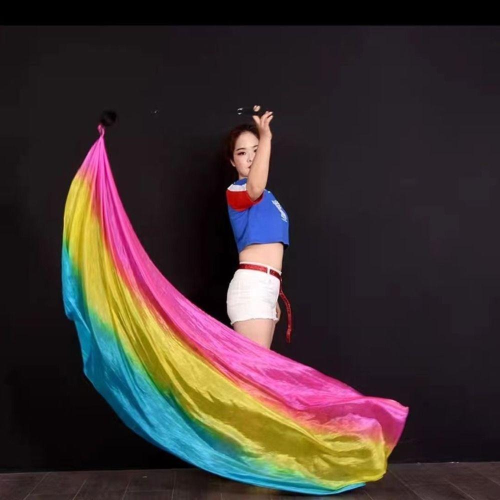 Градиентный цветной танец шелковая вуаль цепочка шар красочный серпантин шелковые флаги танцевальное представление