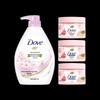 Dove Питательное молочко для душа и отшелушивающий скраб в наборе
