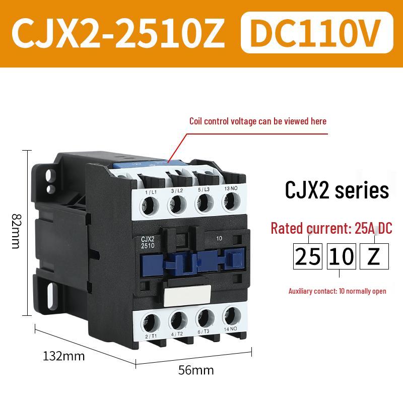 DC Контактор CJX2: Модели 1210, 0910, 1810, 2510 - Варианты напряжения: 12В, 24В, 48В, 110В, 220В, 380В