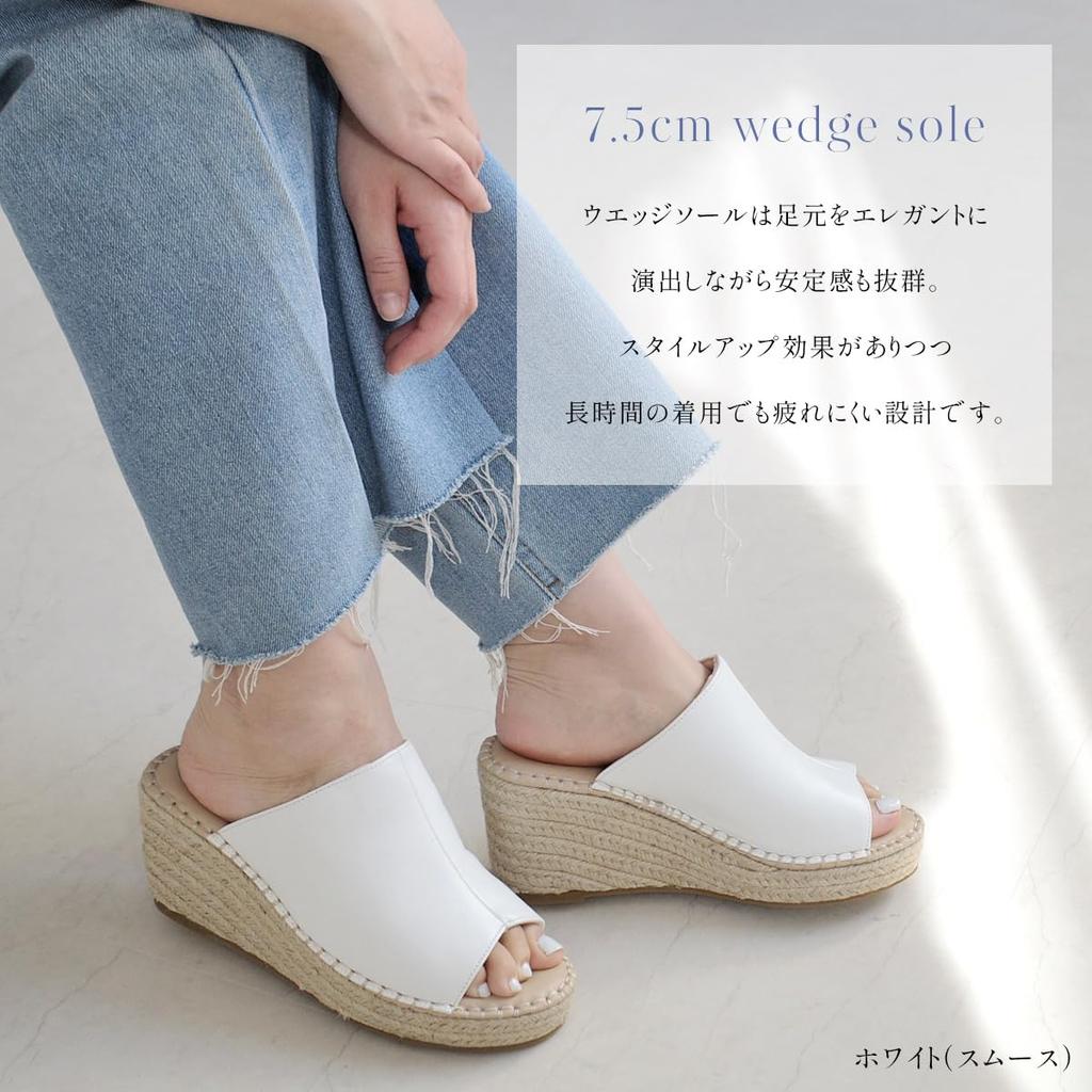 Джутовые клоги на танкетке FX010 серебристые [AmiAmi] Сандалии, Сандалии, Сандалии, Подошва, Мюли, Каблук 7,5 см, Женские, Клоги, Лето, Сандалии, (39 (24.0см -