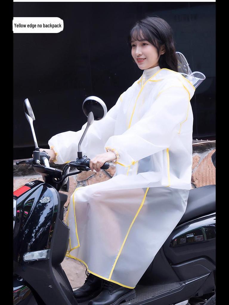 Цельный плащ для взрослых из ЭВА с двойными полями, удлиненным подолом, карманом и молнией