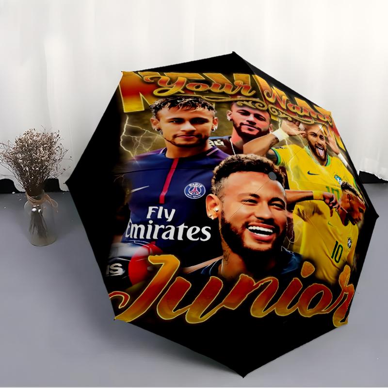 Personalized Name Brazilian football player Print Umbrella, UV Shielding. It Has Eight Sturdy Ribs for Outdoor Use And Perfect As a Holiday Gift