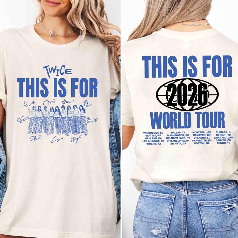 Дважды Эта Футболка для Мирового Турне, Четыре Футболки Twice, Футболка Twice World Tour, Футболка K-pop с Участником Twice, Футболка Twice TEN The Story Goes on