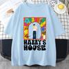 Женские футболки Harrys House 100% Хлопок Летние Унисекс с Графическим Принтом Короткий Рукав Оригинальность Срез Жизни Принт Индивидуализация