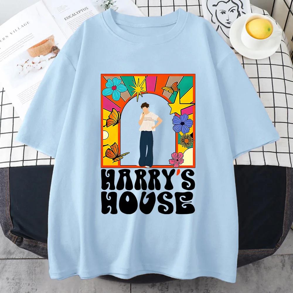 Женские футболки Harrys House 100% Хлопок Летние Унисекс с Графическим Принтом Короткий Рукав Оригинальность Срез Жизни Принт Индивидуализация