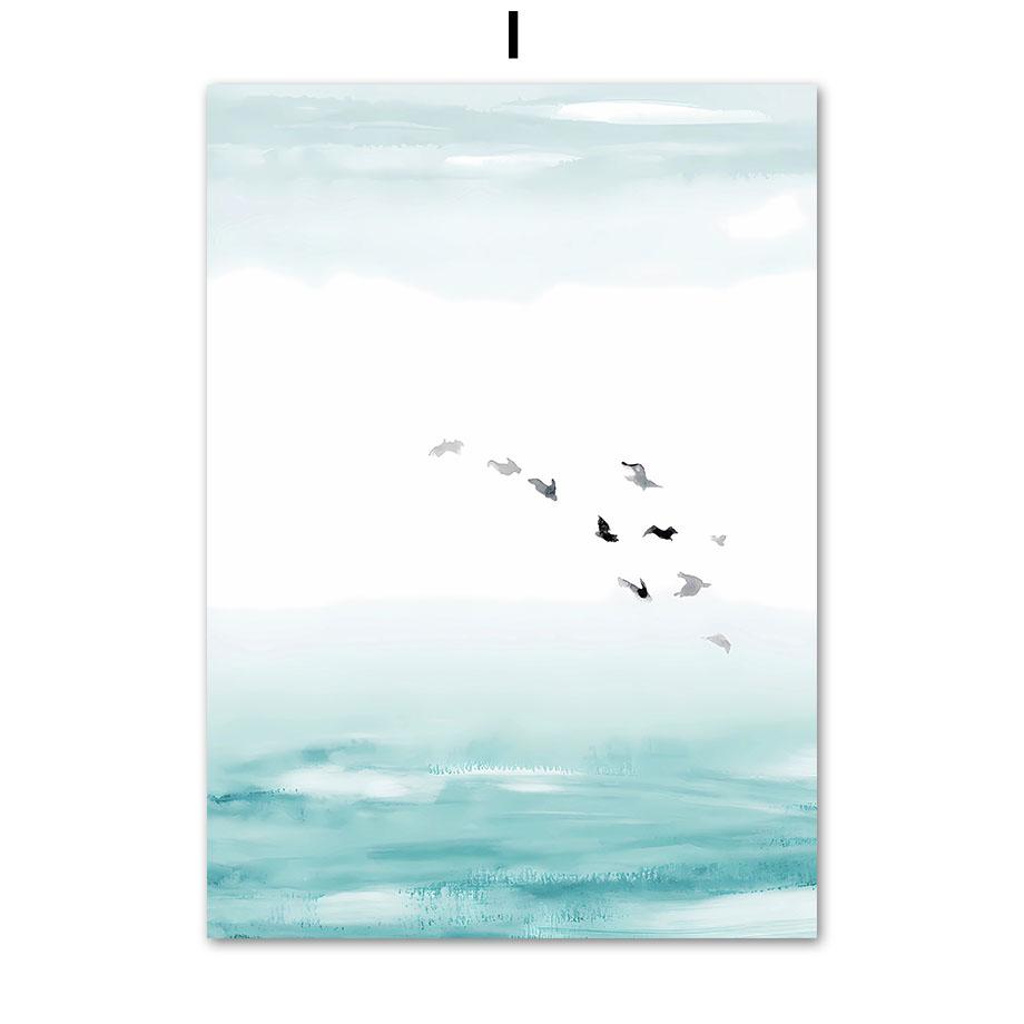 Абстрактные минималистичные плакаты и принты Море Пляж Серфинг Горы Настенное искусство Холст Живопись Настенные картины для декора гостиной