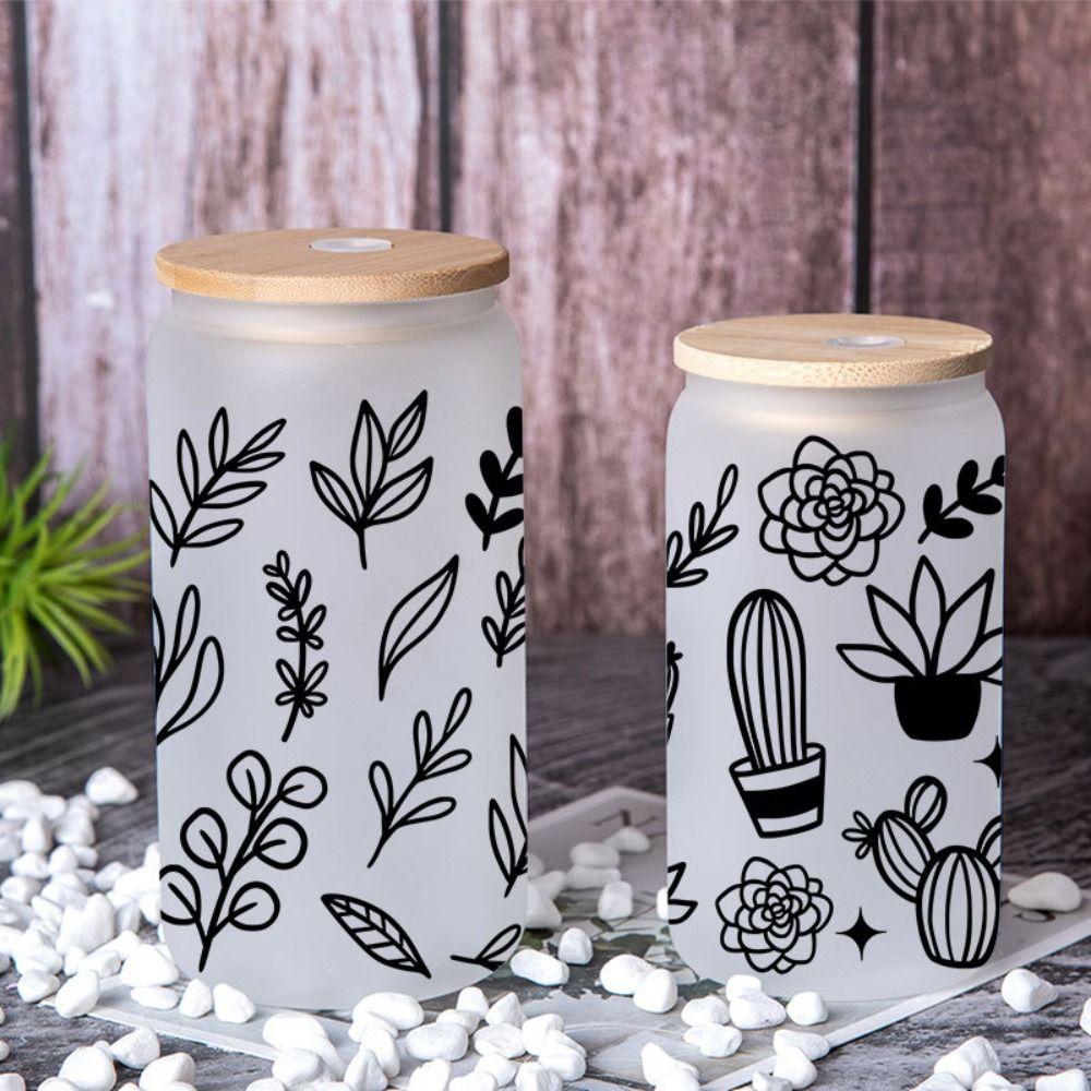 Водонепроницаемые наклейки Переводные картинки DIY Декор для бутылок с водой Прозрачные переводные наклейки Питьевая вода Чашка