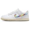 Детские кроссовки Dunk Low GS Rainbow Lace Swoosh, белые, разноцветные, темно-пони, светло-серебристые, FN4861-100