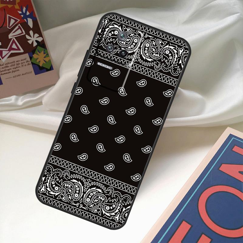 Черный чехол Bandana Paisley для POCO X6 Pro X3 X5 F3 F5 M5s M6 Pro Xiaomi 14 Ultra 11T 12T 13T Pro 12 13 Lite Cover