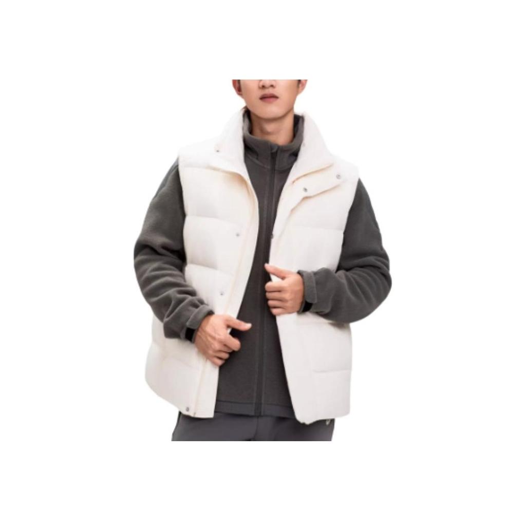 Asics Sports Lifestyle Series Stand Collar Warm Versatile Vest Men Vest Birch-White 2031F149-200