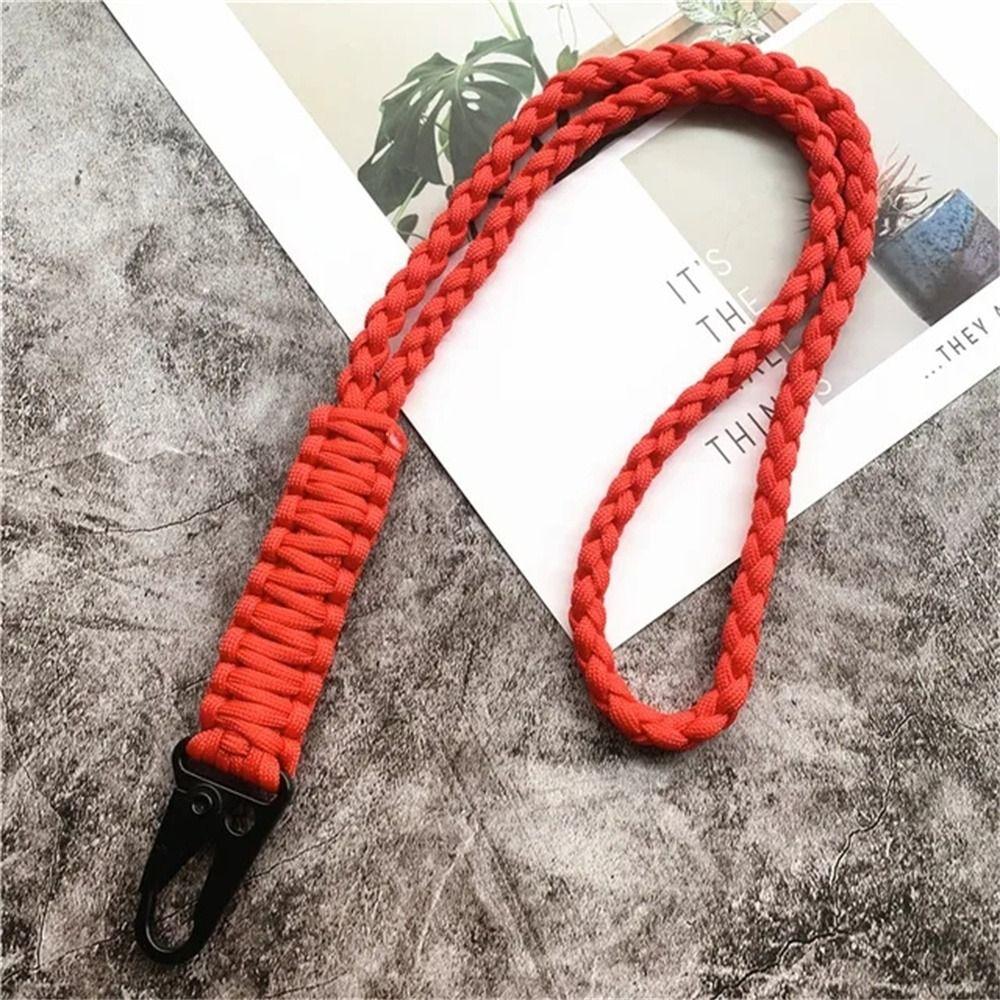Metal Clip Paracord Neck Lanyard Parachute Rope Umbrella Rope Keychain  Outdoor Survival