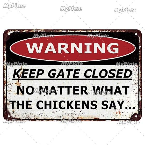 Vintage Chickens Slow Metal Sign Tin Sign Decoration Plaque Home Wall Decor Bar Sign Home Decor Poster Drop Shipping