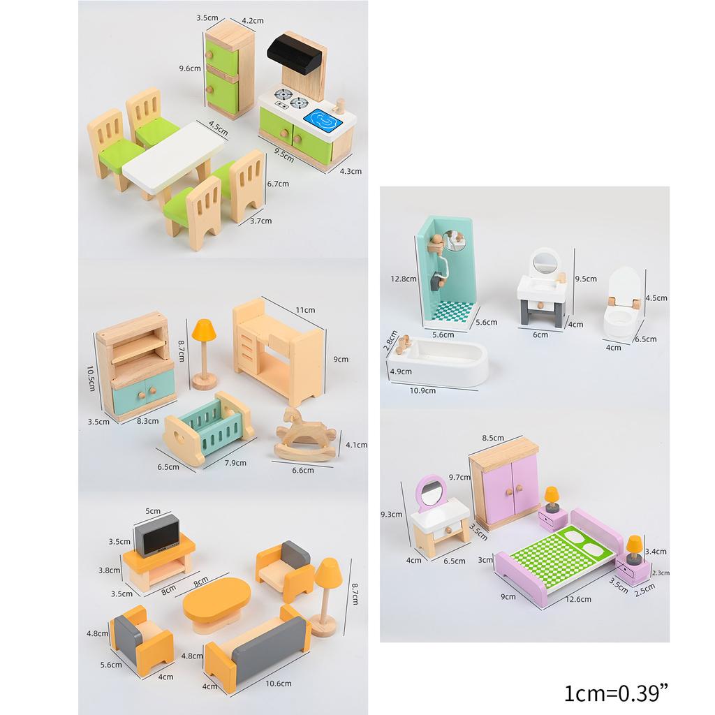 Мебель для кукольного домика, имитация детского дома, игровая игрушка, деревянный кукольный домик, комната, миниатюрная игрушка, подарки на день рождения для девочек