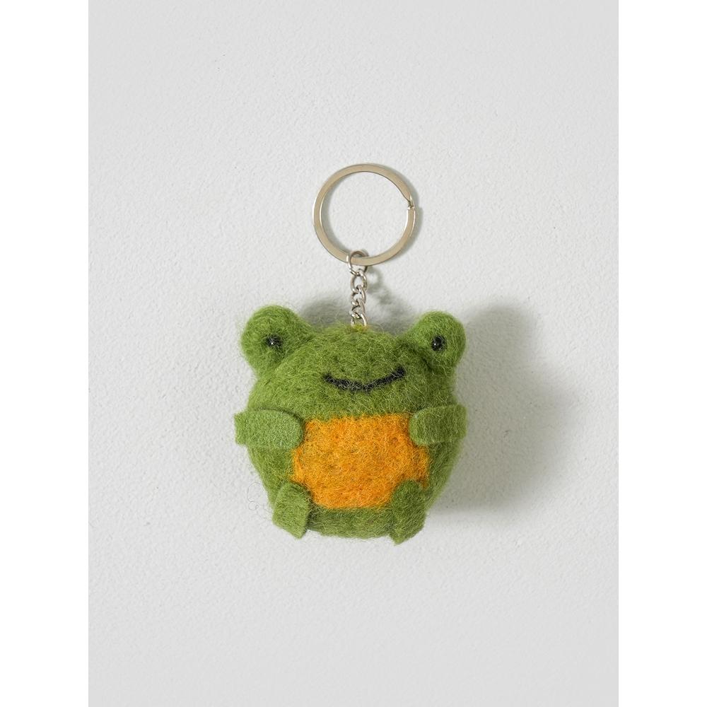 Daiso Animal Shape Wool Keyring Frog