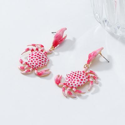 Серьги-крабы для женщин, аксессуары для отпуска на берегу океана, простые фактурные эмалевые украшения в виде крабов, подарки на вечеринку, серьги в виде животных