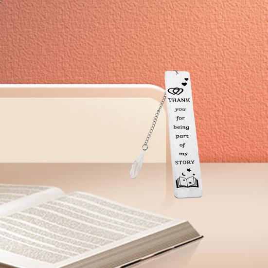 Закладка из нержавеющей стали с надписью, гладкая полированная цепочка в форме пера, подвеска с кисточкой, изысканный подарок на выпускной день учителя