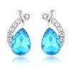 Korean Teardrop Fish Mermaid Crystal Stud Earrings