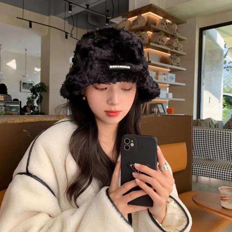 Женская осенне-зимняя теплая шапка плюшевая шляпа-ведро рыбака EMA