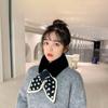 1PC Soft Shawl Outdoor Windproof Winter Warm Cold-proof Plush Scarves Super Soft Furry Scarf Faux Fur Polka Dot