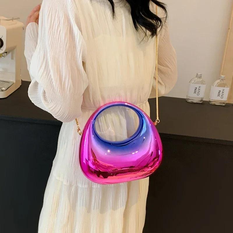 Luxury Designer Evening Clutch Clear Acrylic Women Handbags Fashion Shoulder Bags Half Moon Wedding Purses Party Tote Ladies sac