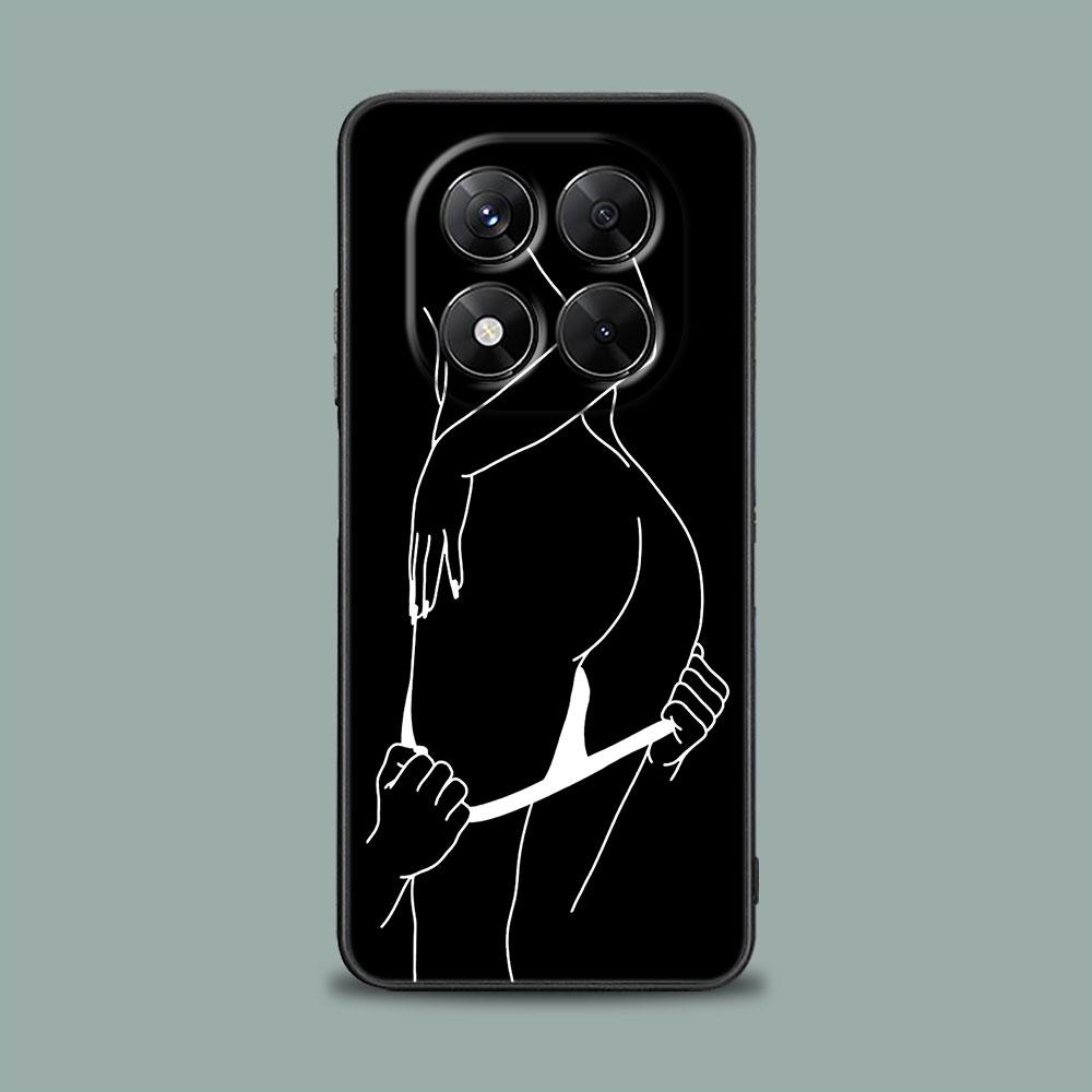 Phone Case for Xiaomi Redmi 15C 14C 12C 13C 4G Redmi Note 15 14 13 12 11 10 Pro Plus 12S Cover Sexy Line Art Lover Couple Kiss