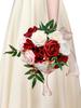 Roses Bouquet Wedding Bouquet for Bride Artificial Flower with Ribbon Fake Flowers Silk Roses Bridal Bouquet Bridesmaid Bouquet for Wedding Decoration