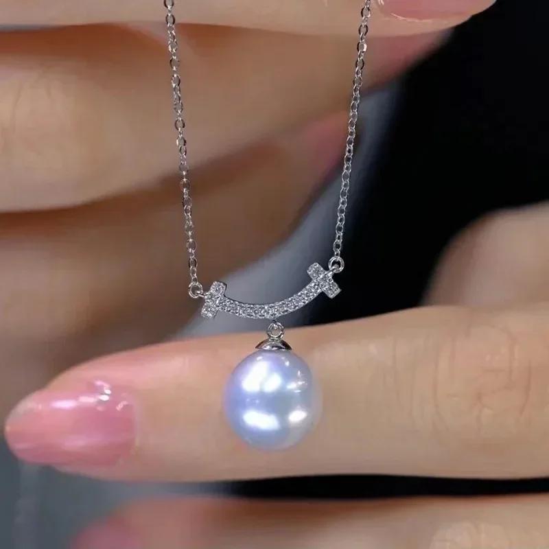 Простое женское ожерелье в стиле барокко, медная подвеска, искусственный жемчуг, геометрический дизайн, сохраняющая цвет цепочка для ключицы, ювелирное изделие