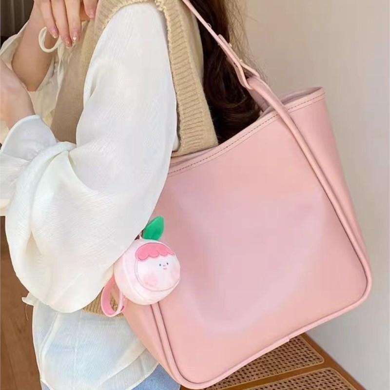 JIAERDI Милая Розовая Сумка-Тоут Женская Большой Вместимости Кожаная Сумка на Плечо Женская Повседневная Простая Сумка под Мышку
