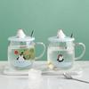 3D Lid Penguin Glass Mug With Spoon Mate Cup of Drinking Cute Mugs Coffee Cups Cup for Tea Glasses for Drinks Mugs Free Shipping