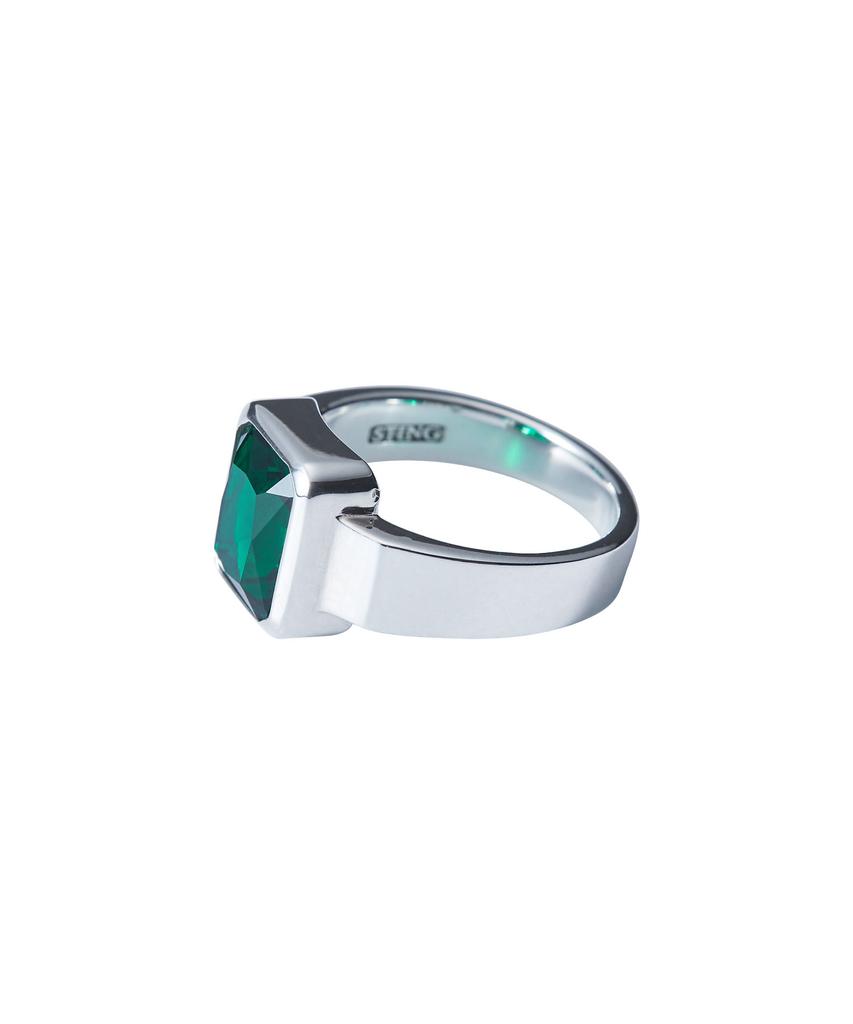 Sting925 Green Emerald Cut Ring