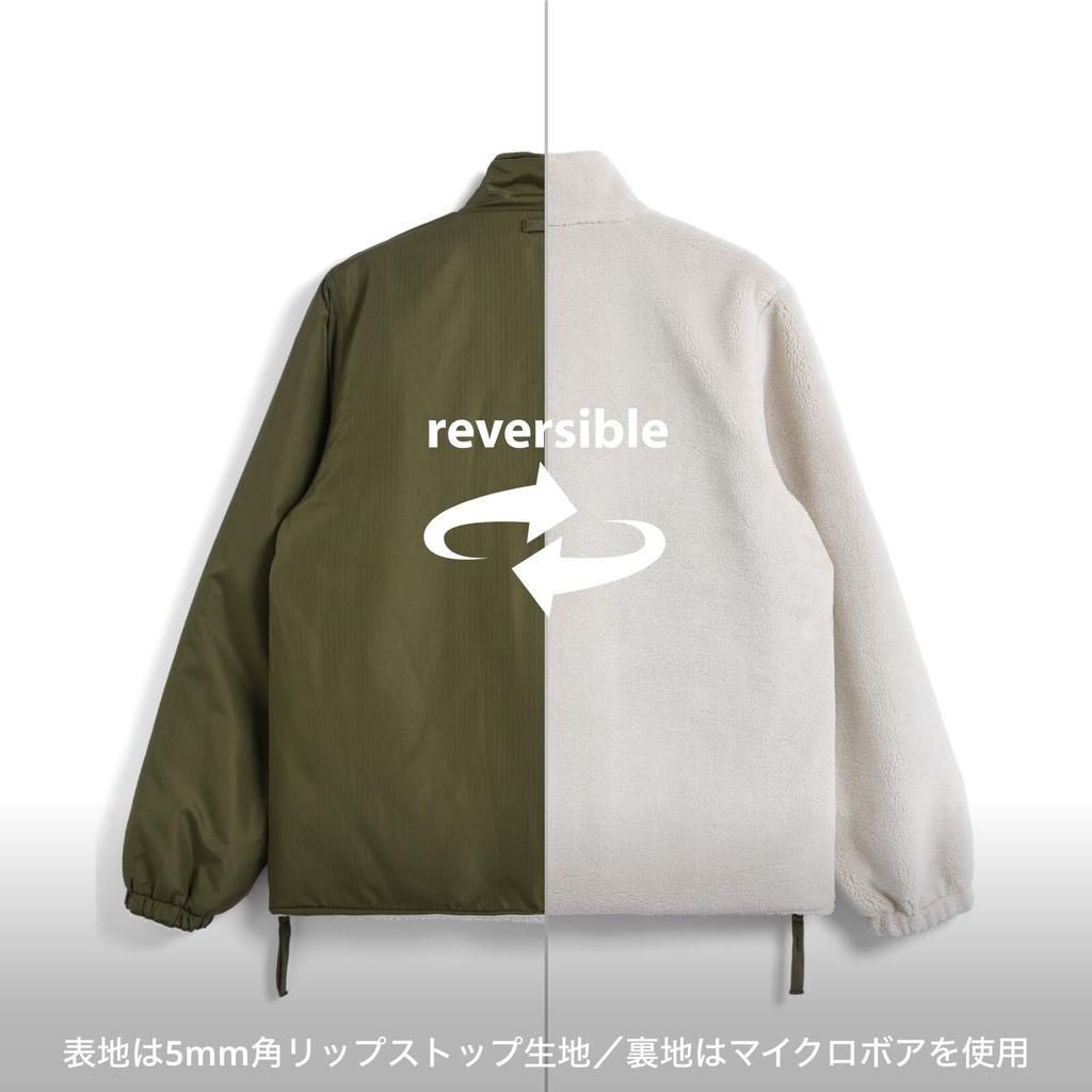 Taion Унисекс Милитари Двусторонняя Куртка Боа 2XL Непуховая Высокий Воротник R102ZBNDML-1 Черный/Кремовый