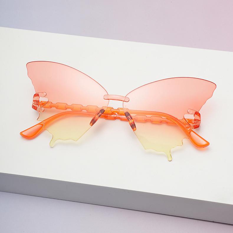 Unisex Butterfly Eyewear Frameless Sunglasses With Resin Lenses For Cycling And Stylish Outfits