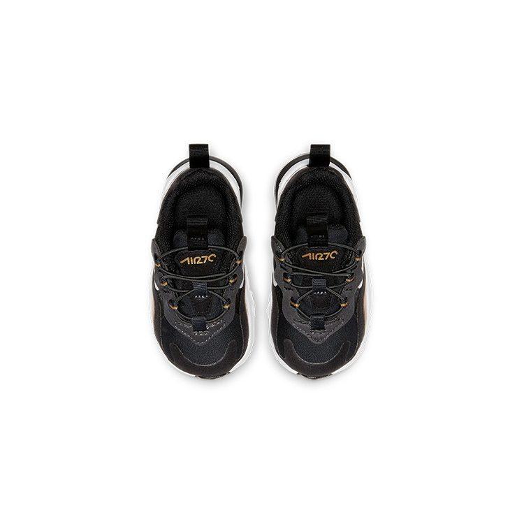 Nike Кроссовки Air Max 270 с амортизацией, низкие, для бега, черные с золотым, для младенцев и малышей CD2654-005