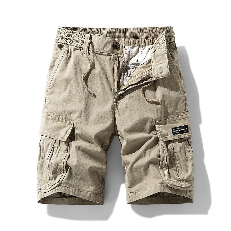 Summer Men's Japanese Retro Washed Cotton Multi-Pocket Workwear Casual Fashion Loose Large Size Five-Point Shorts Trendy