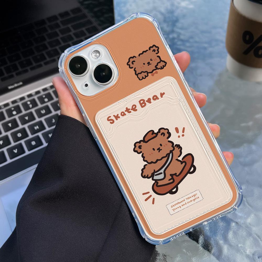 Card Phone Case for iPhone 11 13 XR 15 14 Pro Max iPhone 12 16 7 8 Plus XS Max Samsung S24 S23 A15 A55 A05 A54 Redmi 12 13C 13 9 Cartoon Protection