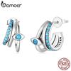 BAMOER Новое поступление, Аутентичные многослойные серьги-гвоздики из стерлингового серебра 925 пробы с дьявольским глазом для женщин, оригинальные модные серьги, ювелирные изделия