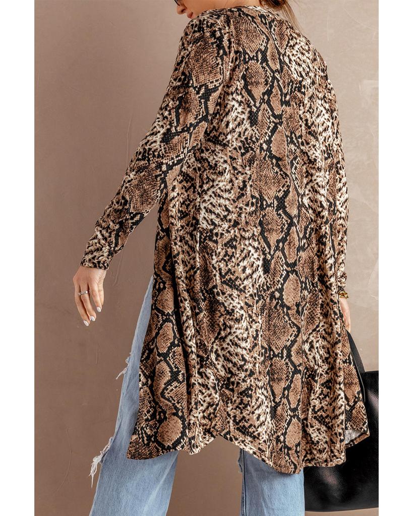 Azura Exchange Длинный кардиган со змеиным принтом