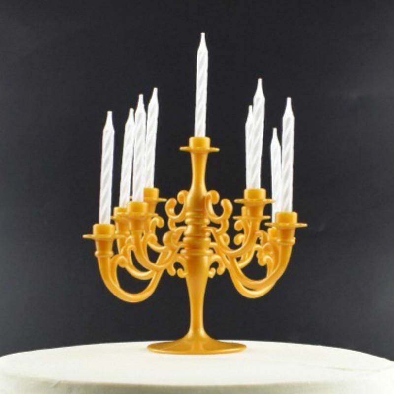 9 свечей и подсвечник, 1 комплект, украшение для торта, подсвечники для торта на день рождения, топперы для торта De KTY