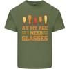 Beer Glasses Funny Alcohol Old Age Unisexs Light Cotton TShirt