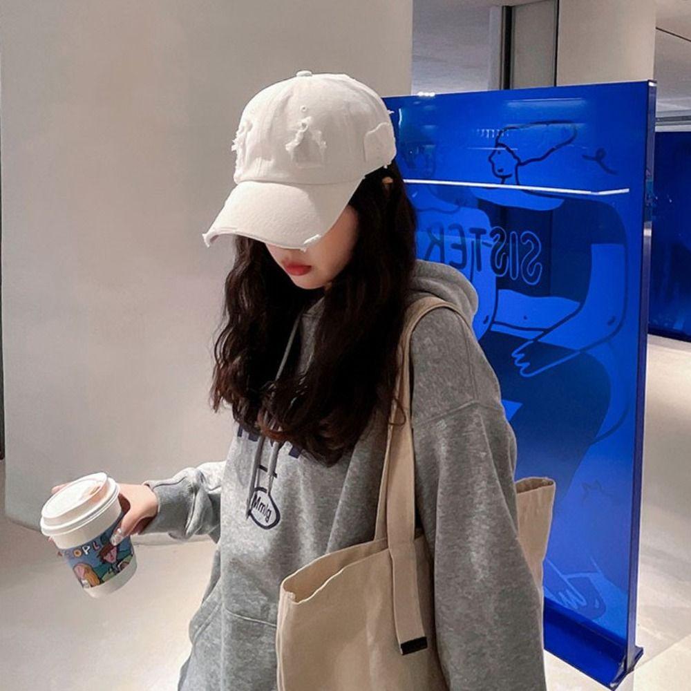 Fashion Wide Brim Baseball cap Cotton Unisex Hip Hop Hat Sun Protection Solid Color Sun Caps Men
