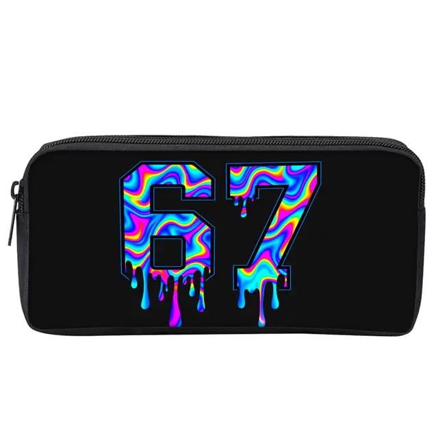 Colorful Number 67 Print Pencil Case 3D Cartoon School Supplies Boy/Girls Best Gift Children