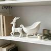 Маленький органайзер для аксессуаров, 3D-печатный поднос-хранилище с оленями и санями, Рождественский настольный органайзер для ароматерапии, вечеринки, хранения ключей и аксессуаров, Декоративный