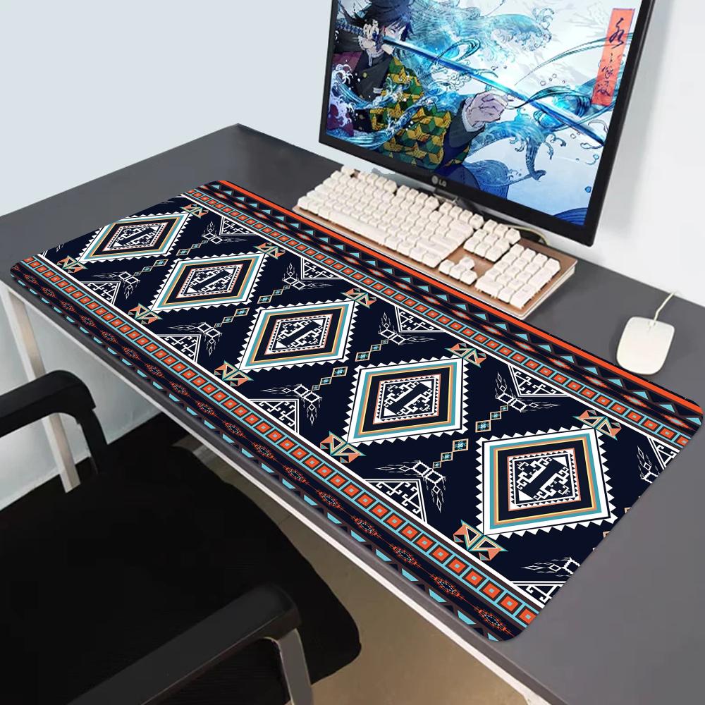 Hybxaxc Persian Mysterious Retro Pattern Mouse Pad Pc Gamer Rubber Mouse Mat Gaming Keyboard Office Rubber Overlock Desk Mat