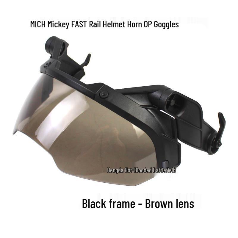 Tactical Helmet with Bull Horn Goggles and Adjustable CS Myopia Glasses