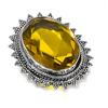 Натуральный Цитрин Драгоценный Камень Ручной Работы 925 Стерлинговое Серебро Ювелирное Изделие Кольцо Размер 7.5 V6i20